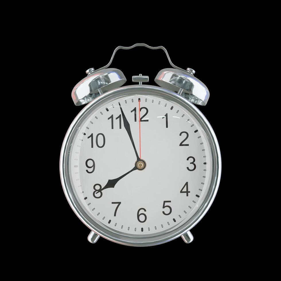 7h 57m PM or AM Vintage Steel Alarm Clock photo