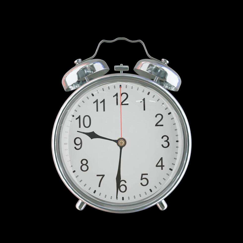 9h 31m PM or AM Vintage Steel Alarm Clock photo