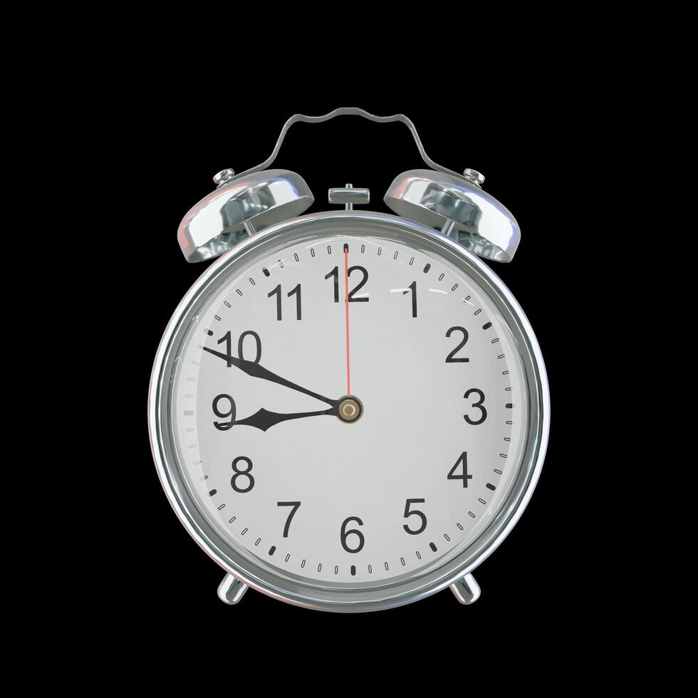 8h 49m PM or AM Vintage Steel Alarm Clock photo