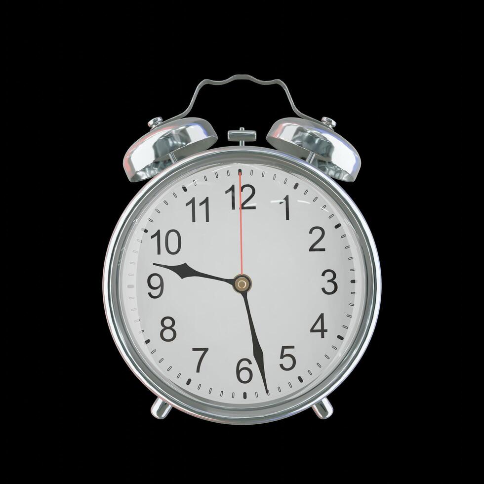 9h 28m PM or AM Vintage Steel Alarm Clock photo