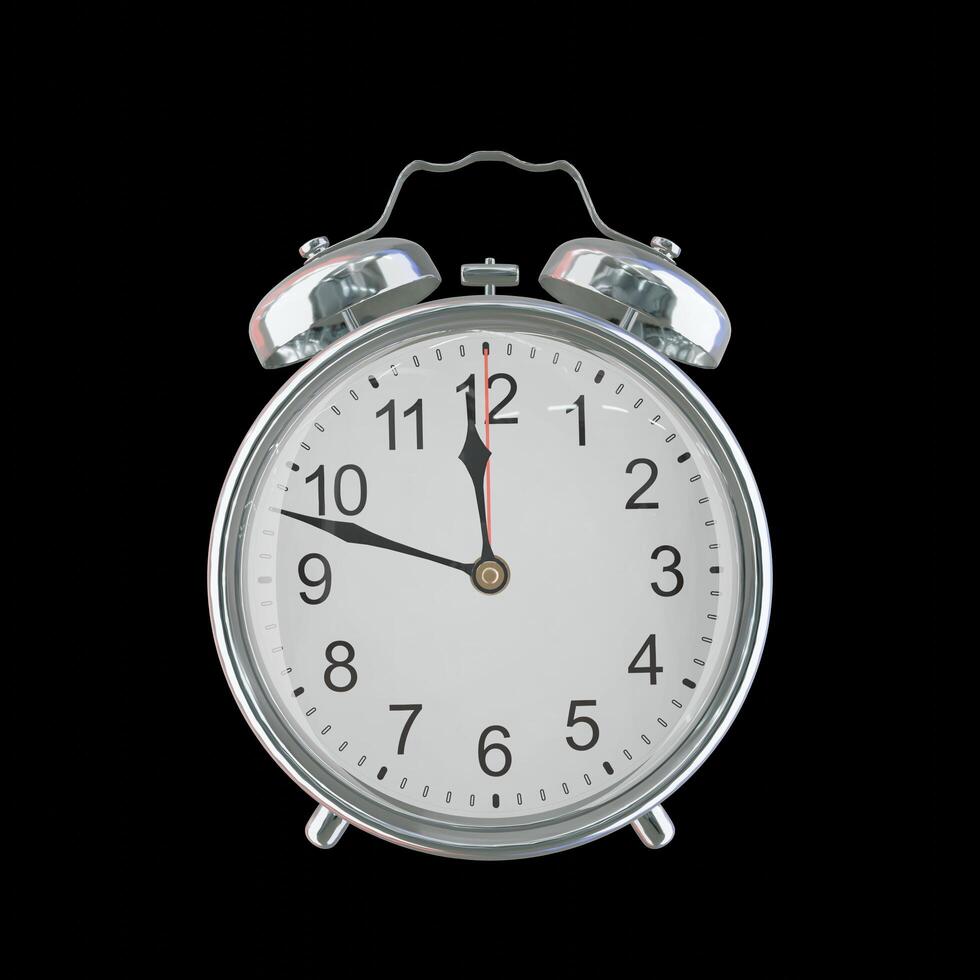 11h 48m PM or AM Vintage Steel Alarm Clock photo