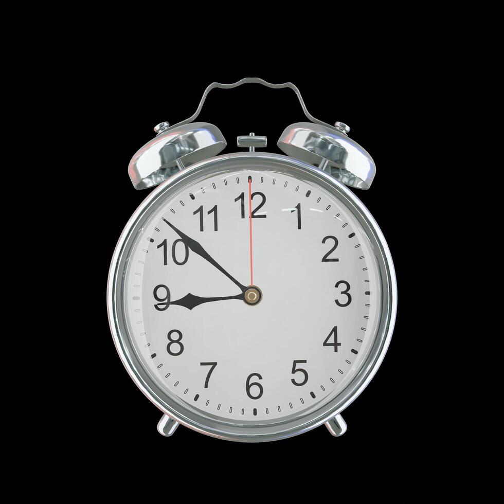 8h 52m PM or AM Vintage Steel Alarm Clock photo
