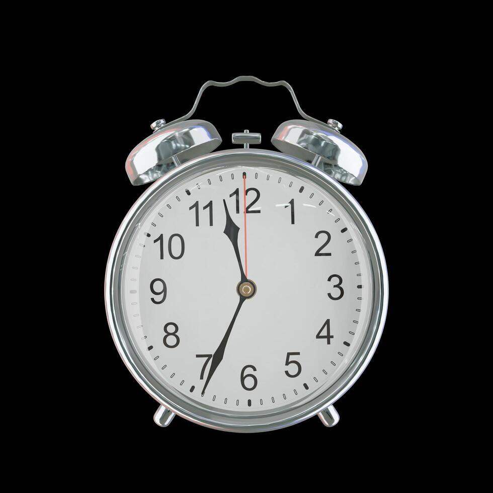 11h 34m PM or AM Vintage Steel Alarm Clock photo
