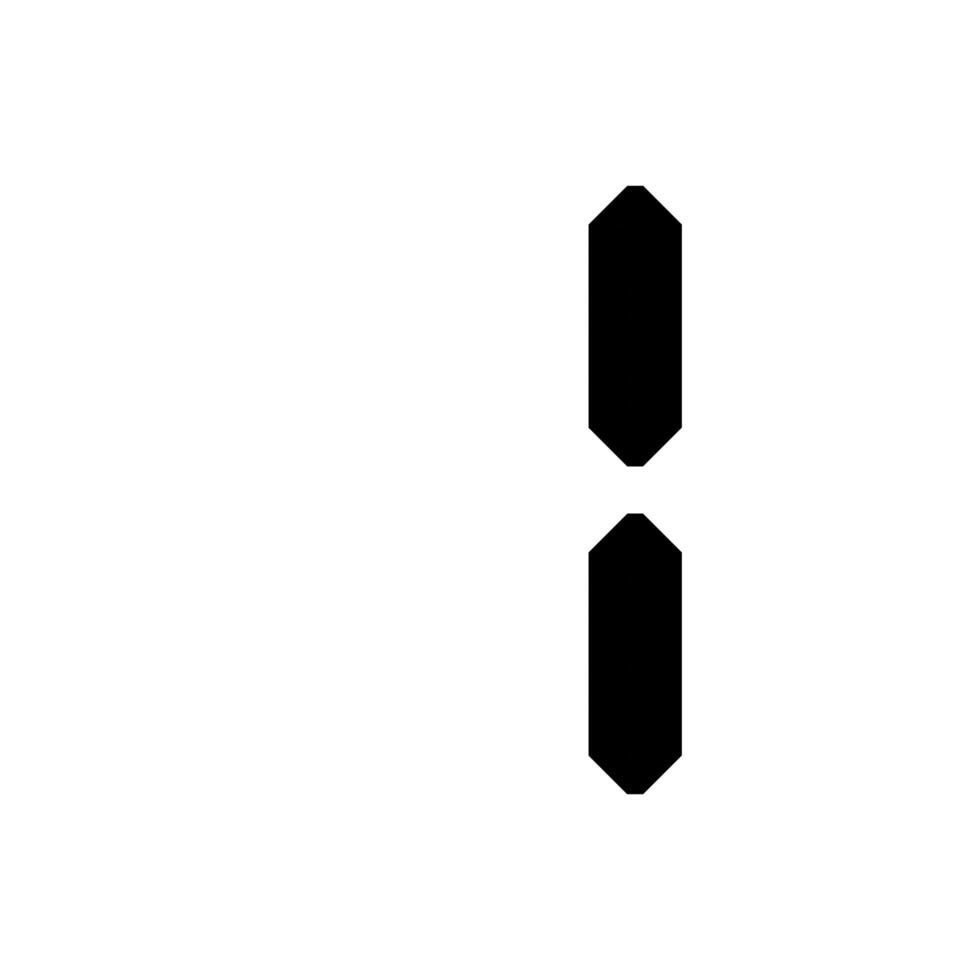 digital 7-Segment number Showing 1 in Black color with White Background photo