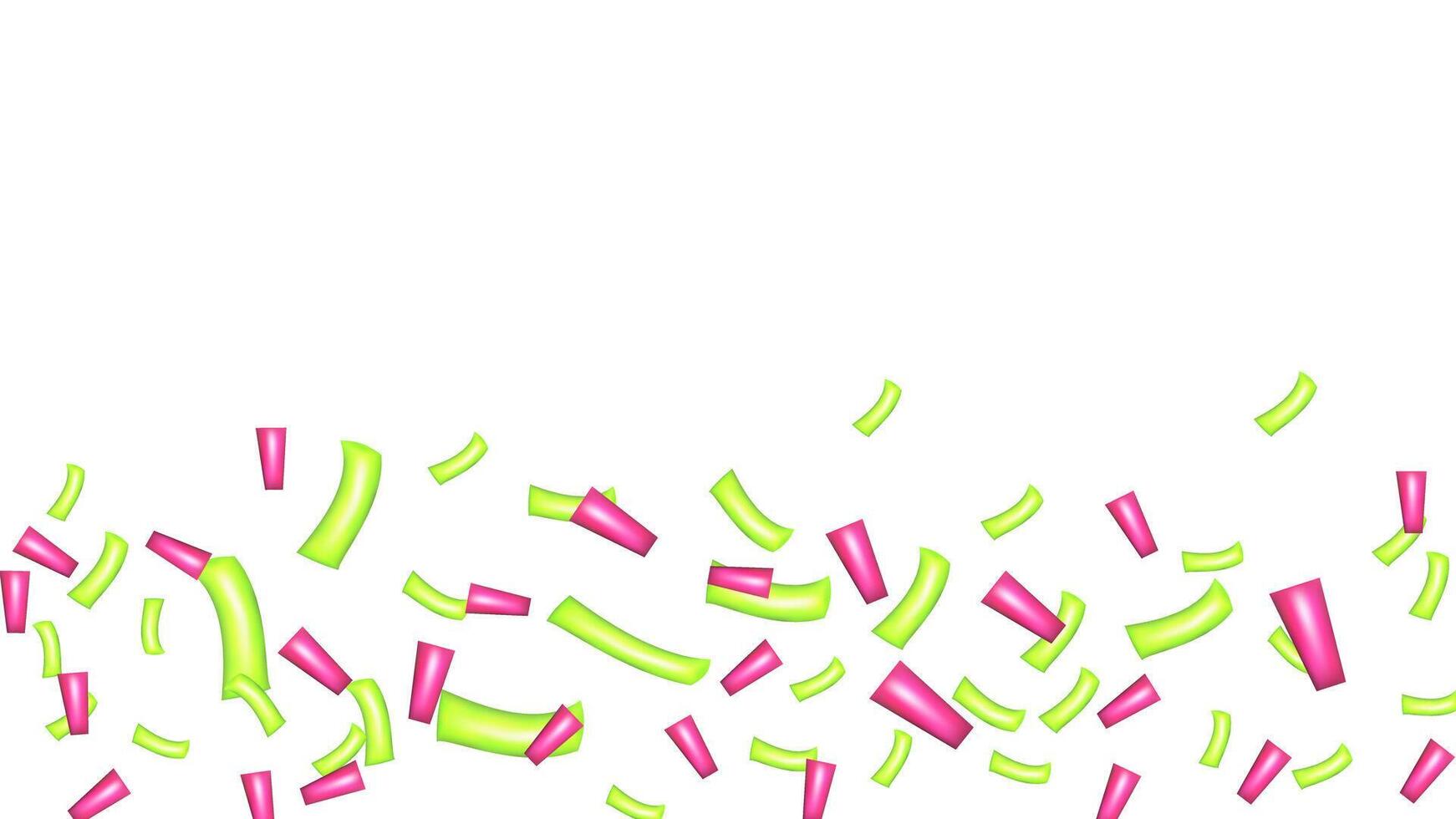 3d Confetti Firecracker Ribbon Paper Element Set. Bright colored figures fly in different directions. Poster design postcard banner web design. . vector