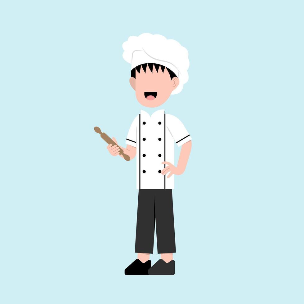 Character Of Little Boy Chef vector