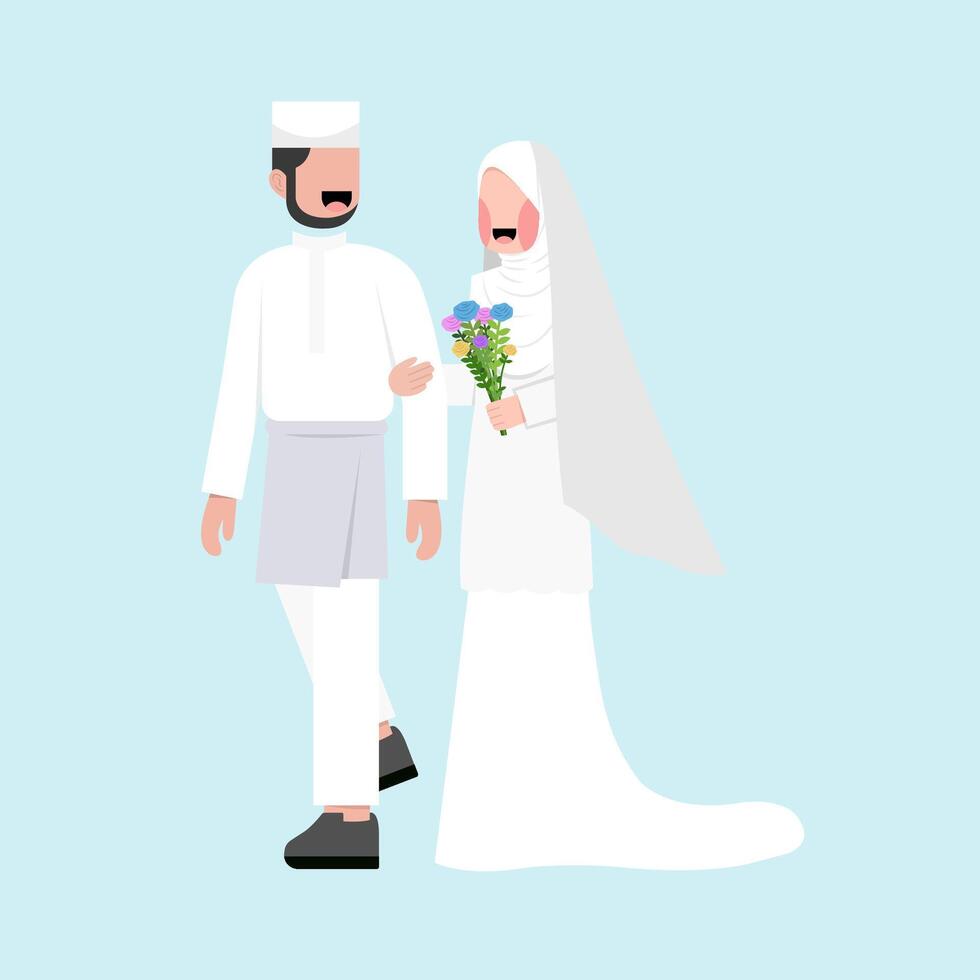 Illustration Of Muslim Wedding Couple vector