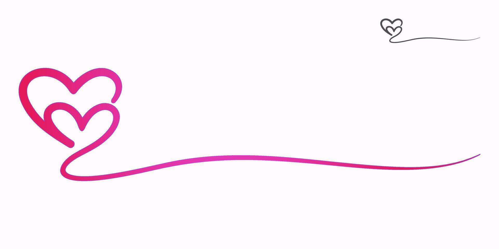 A couple of underline from a pink love, hand drawn vector