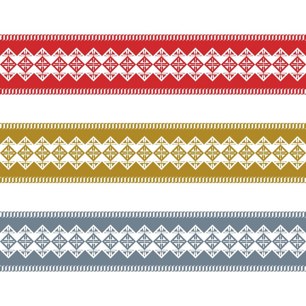 Ethnic modern horizontal border pattern, traditional motif shaped in geometric and flat design vector