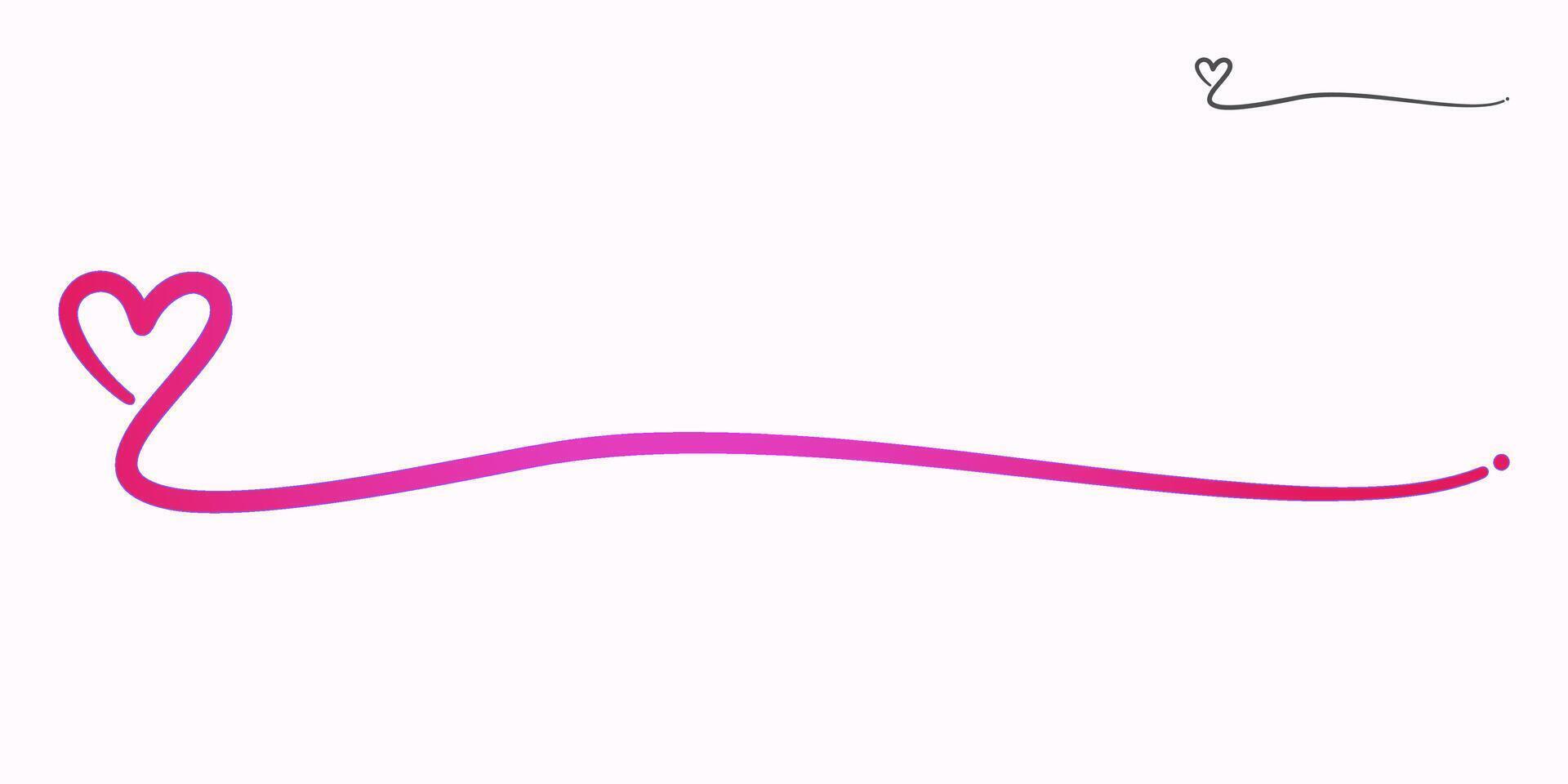 Underline stroke from a pink love, hand drawn vector