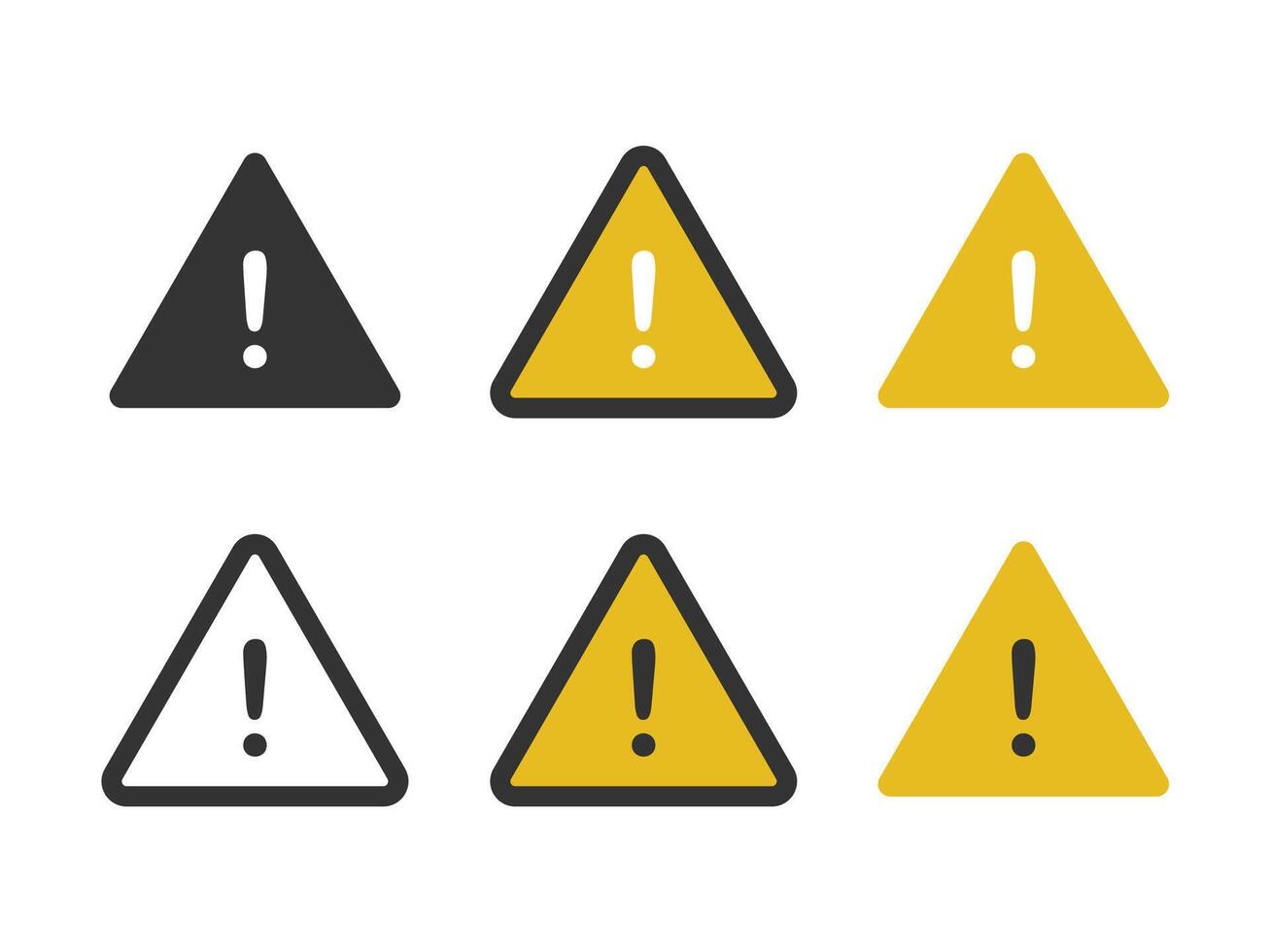 Alert warning triangle sign icon isolated illustration. vector