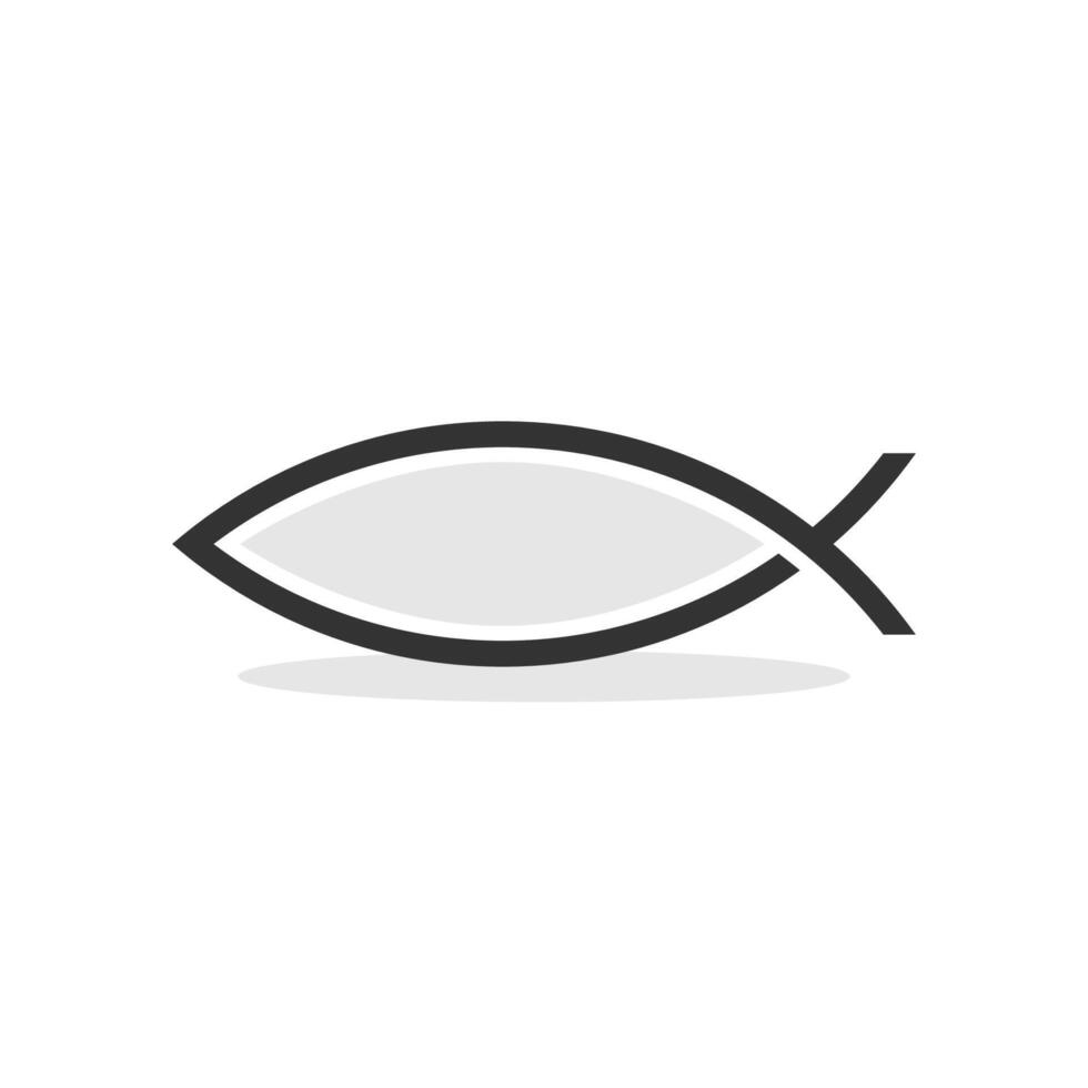Christian fish symbol icon isolated illustration. vector