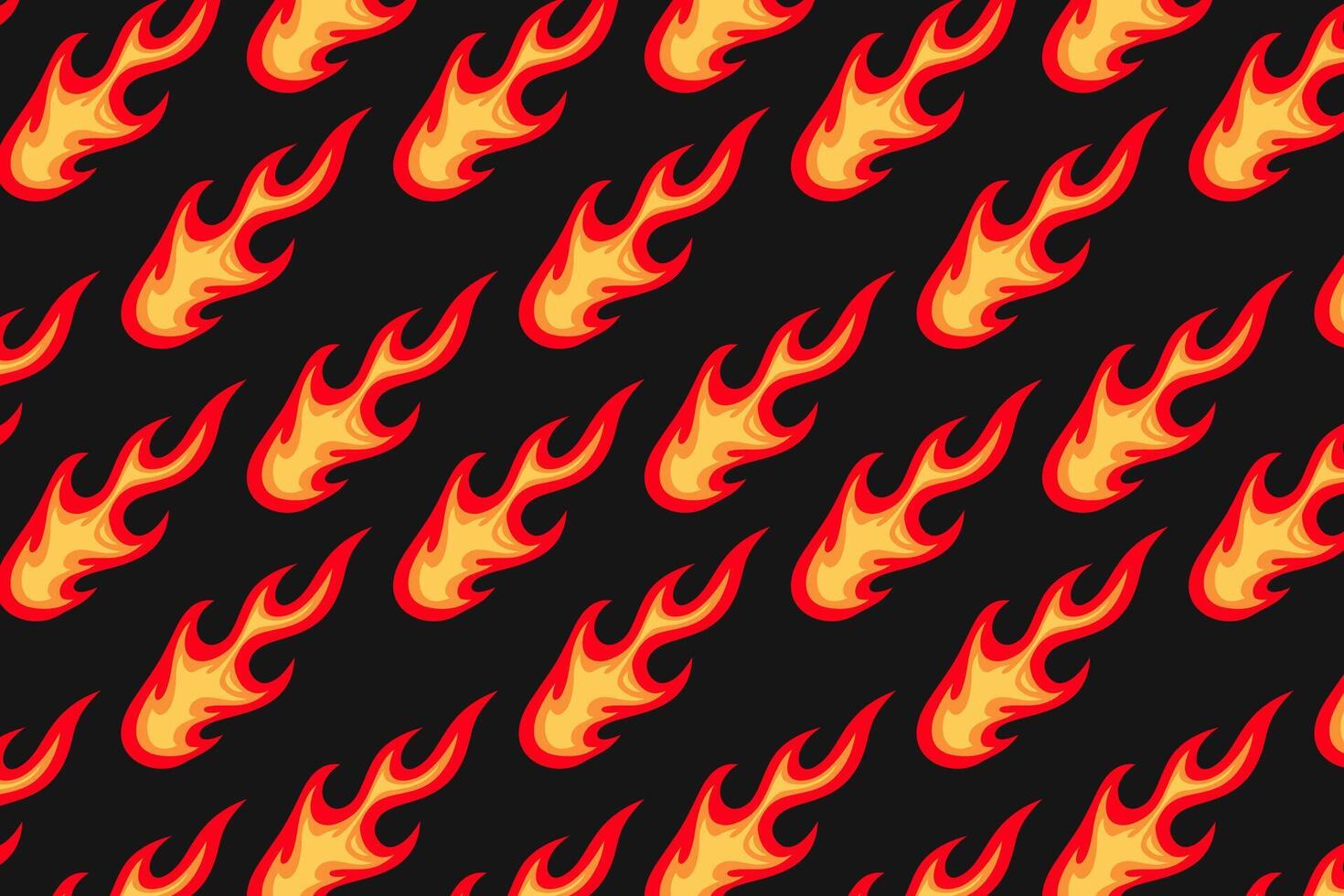 vintage orange yellow fire seamless pattern for print on textile, wrapping,banner, card. abstract fire pattern on black background. old school flaming pattern. groovy flame seamless pattern vector