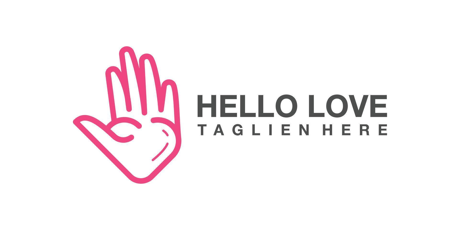 logo design combination of love and hand, hello, greet, health, care, heart, logo design template, icon, , symbol, creative, idea. vector