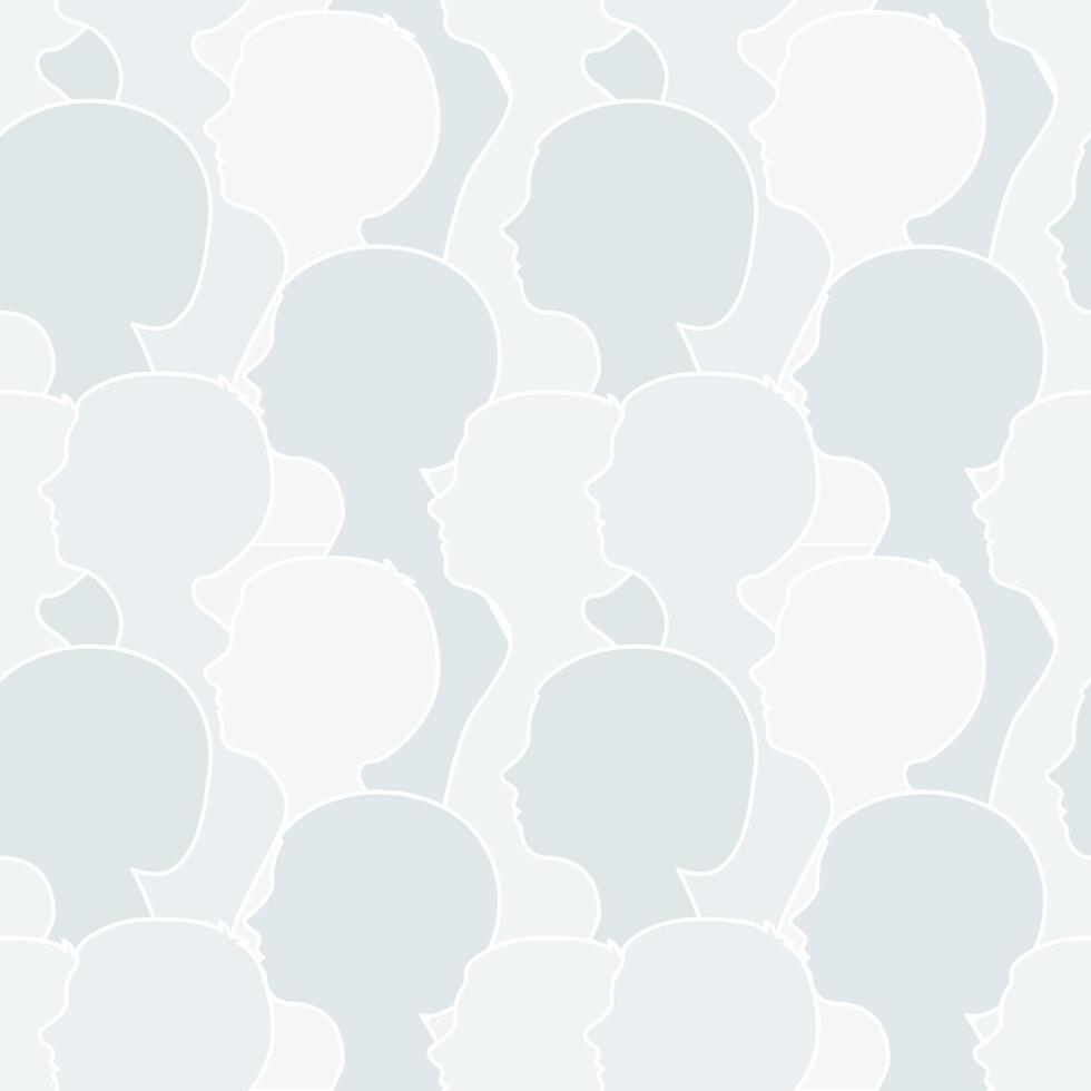 Seamless pattern with crowd of children, people background. vector