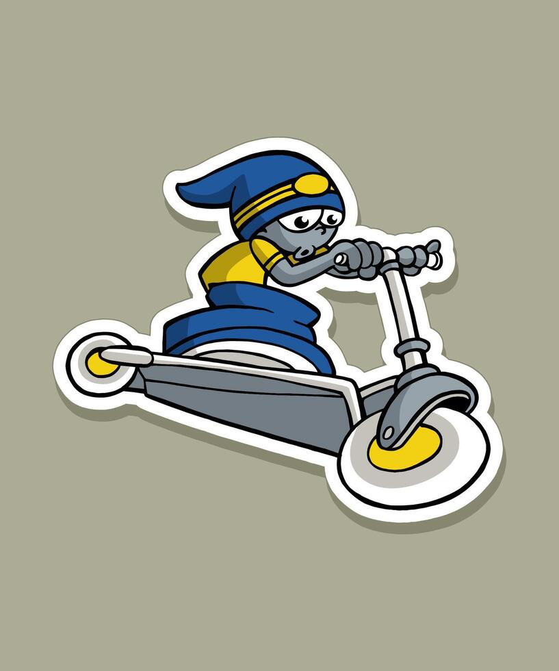 Hard to Drive Cartoon Design Sticker vector