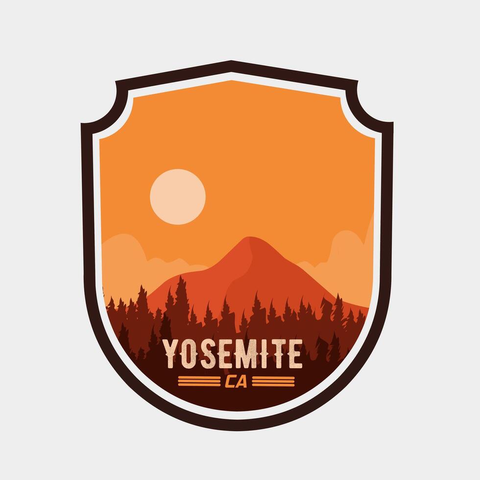Yosemite Forest and National Park Perfect for print, apparel, poster, sticker vector