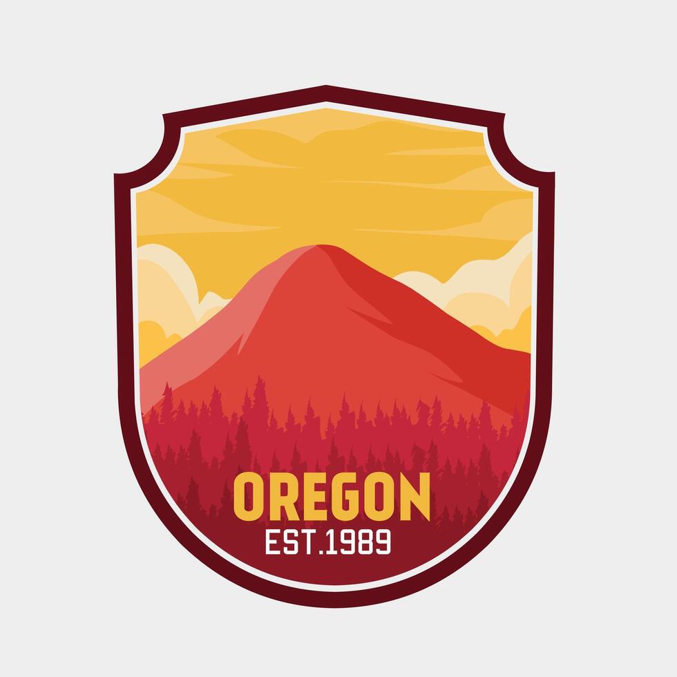 Oregon Mountain and Forest Perfect for print, sticker, badge, etc vector