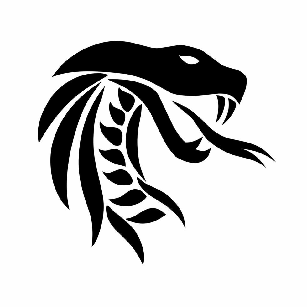 graphic illustration of tribal art design cobra head tattoo vector