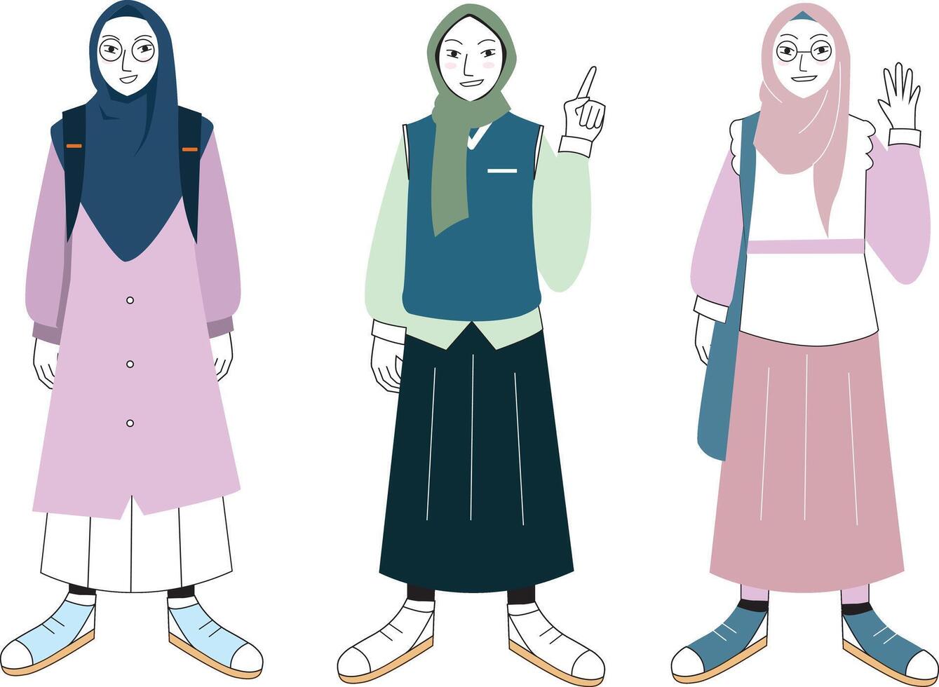 Hijab in College vector