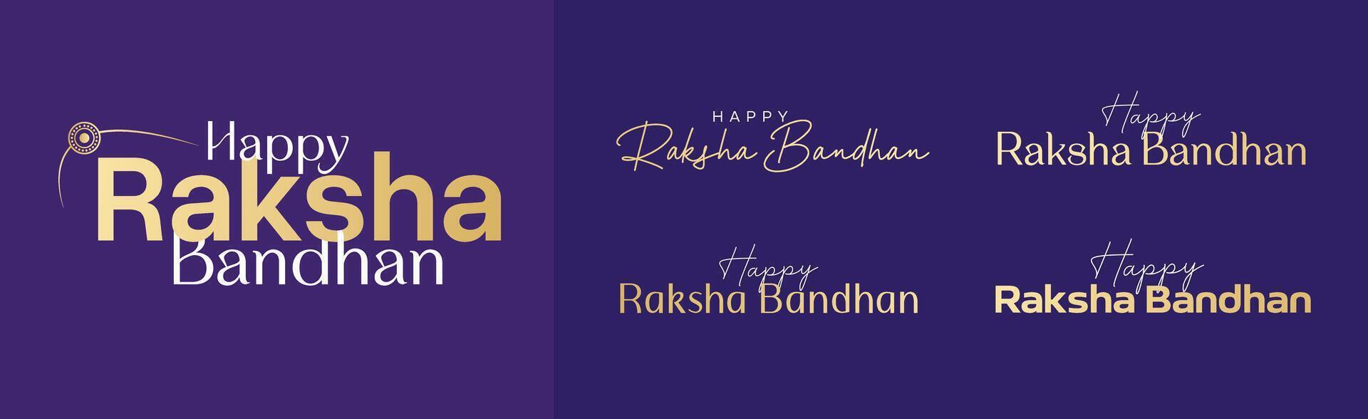 Traditional Indian Festival Raksha Bandhan Text Typography and calligraphy for Banner, Poster, Greeting Card, Sale Banner, Social Media Poster vector