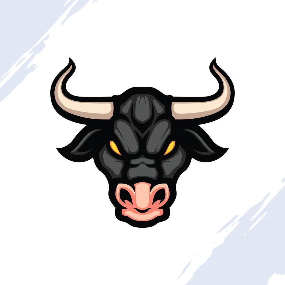 Dark Bull Head Mascot vector