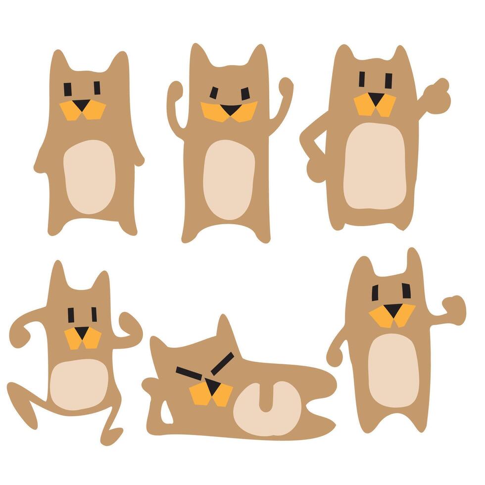 The Bear drawing cartoon style for sticker or stamp concept vector