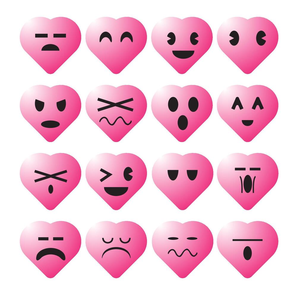 Hearth emotion icons for love or valentine concept vector