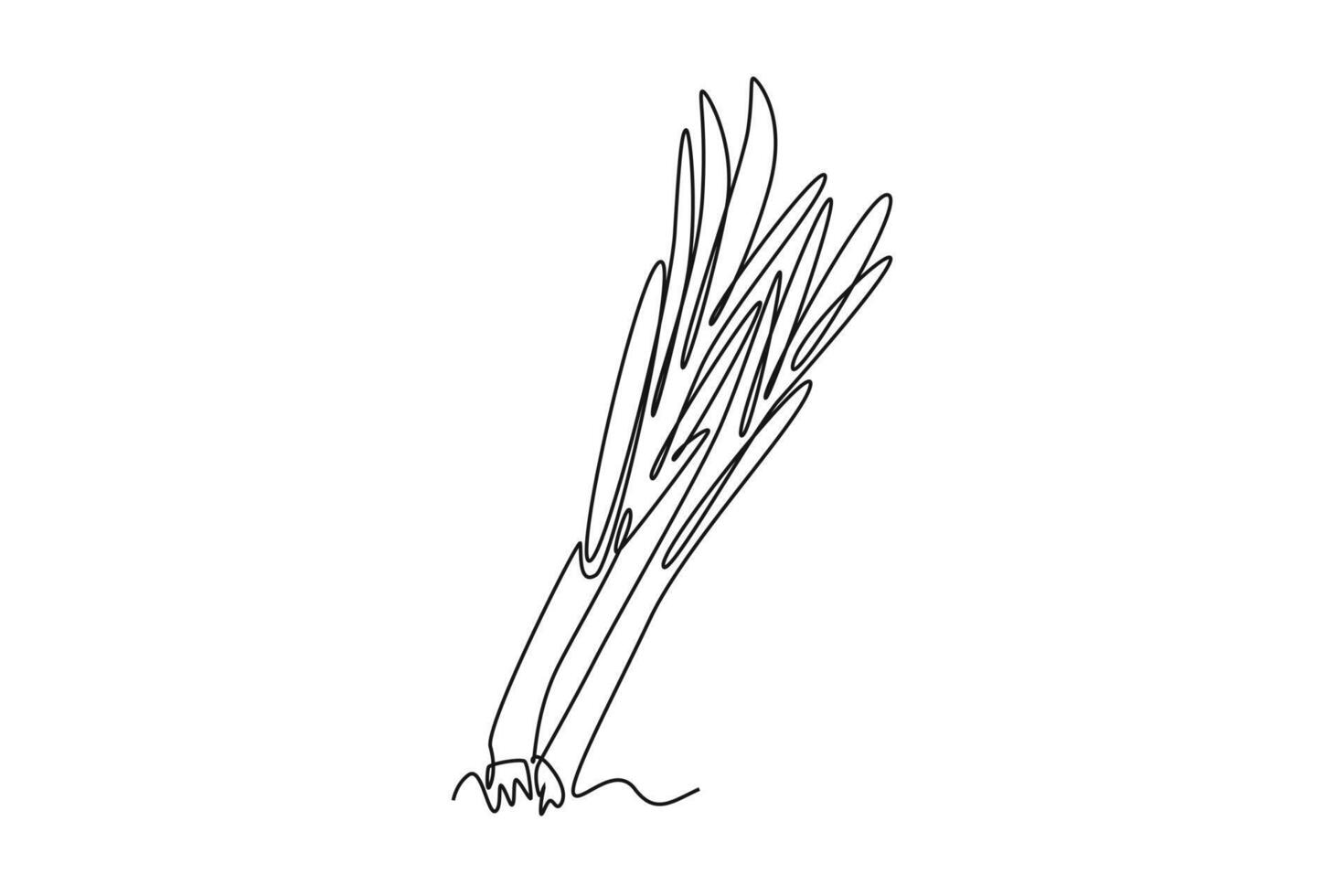 Single continuous line drawing whole healthy freshness organic leek for plantation logo identity. Fresh ingredient concept for vegetable icon. Dynamic one line draw graphic design illustration vector