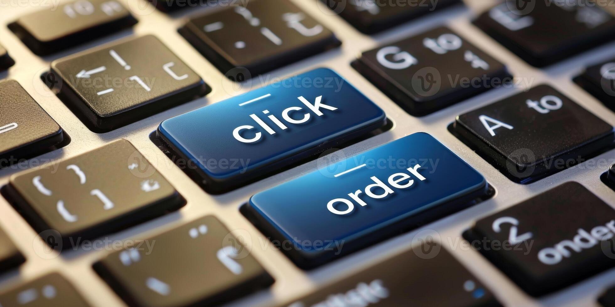 Click and order keys showing online shopping and e commerce photo