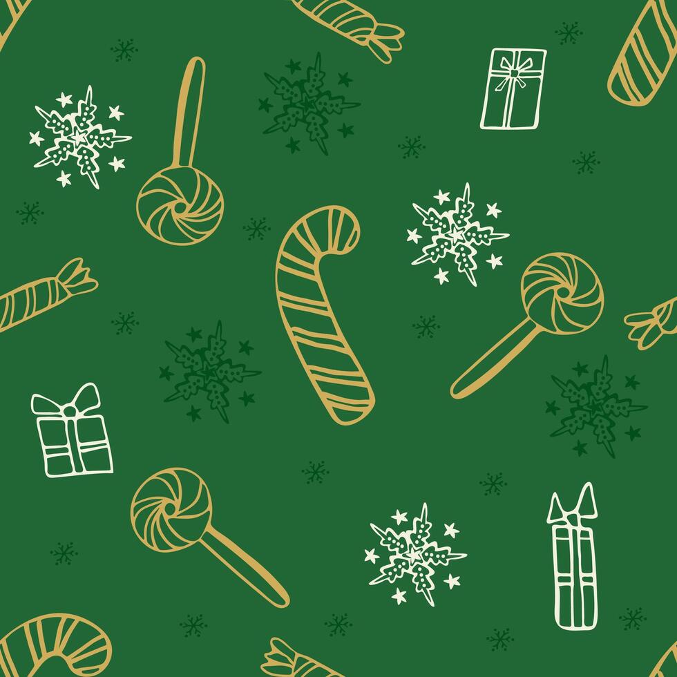 Christmas seamless pattern. Holiday background. Great for textile, fabric, wallpaper, wrapping, scrapbook and packaging vector