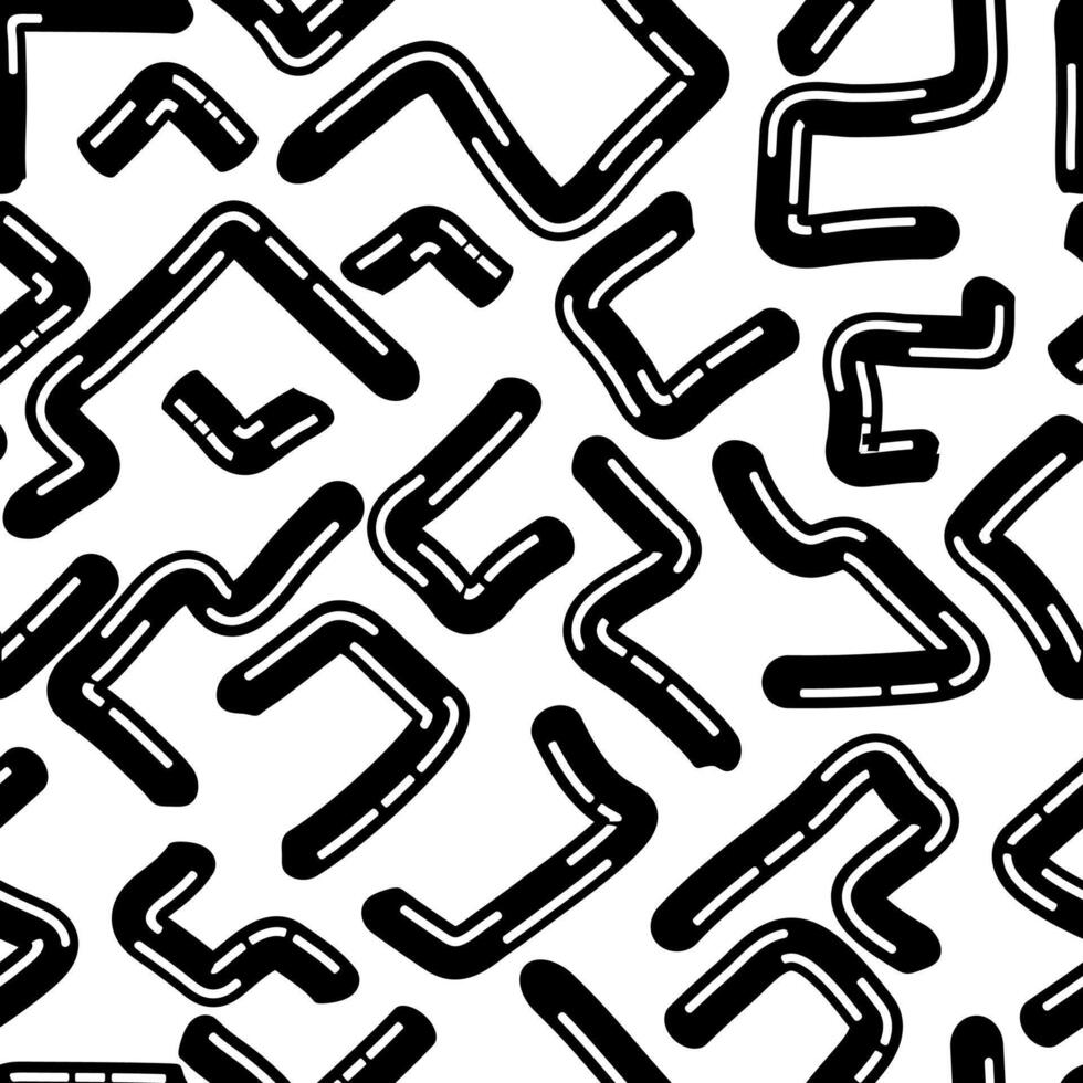 Seamless pattern with wavy bold lines vector