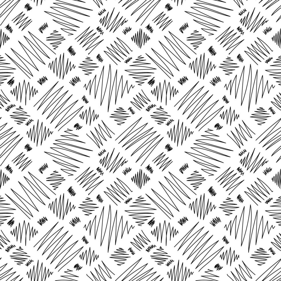 Abstract geometric pattern with black zigzag lines on white background vector