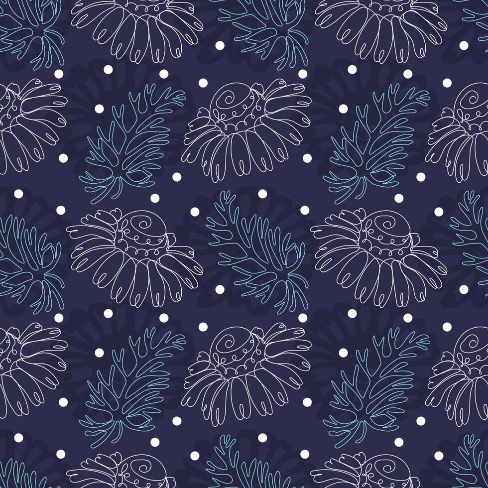 Seamless pattern of camomiles vector