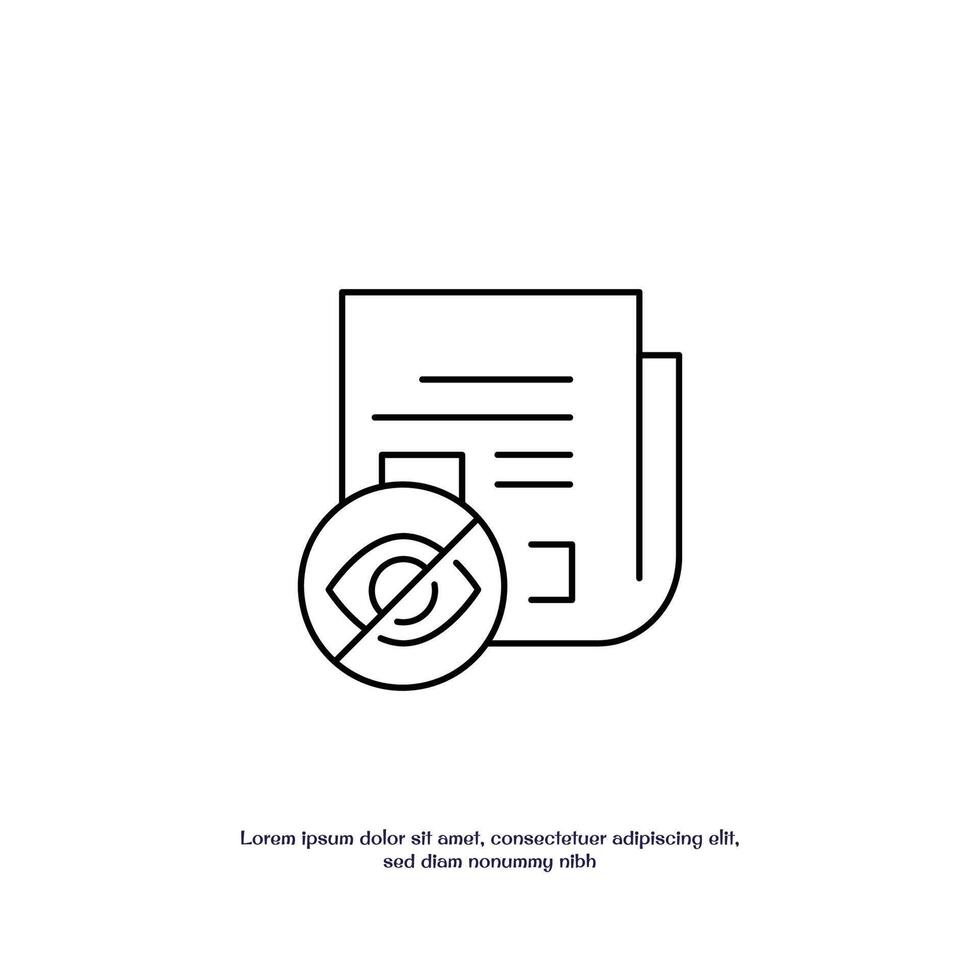 censored news thin outline icon design good for web or mobile app vector