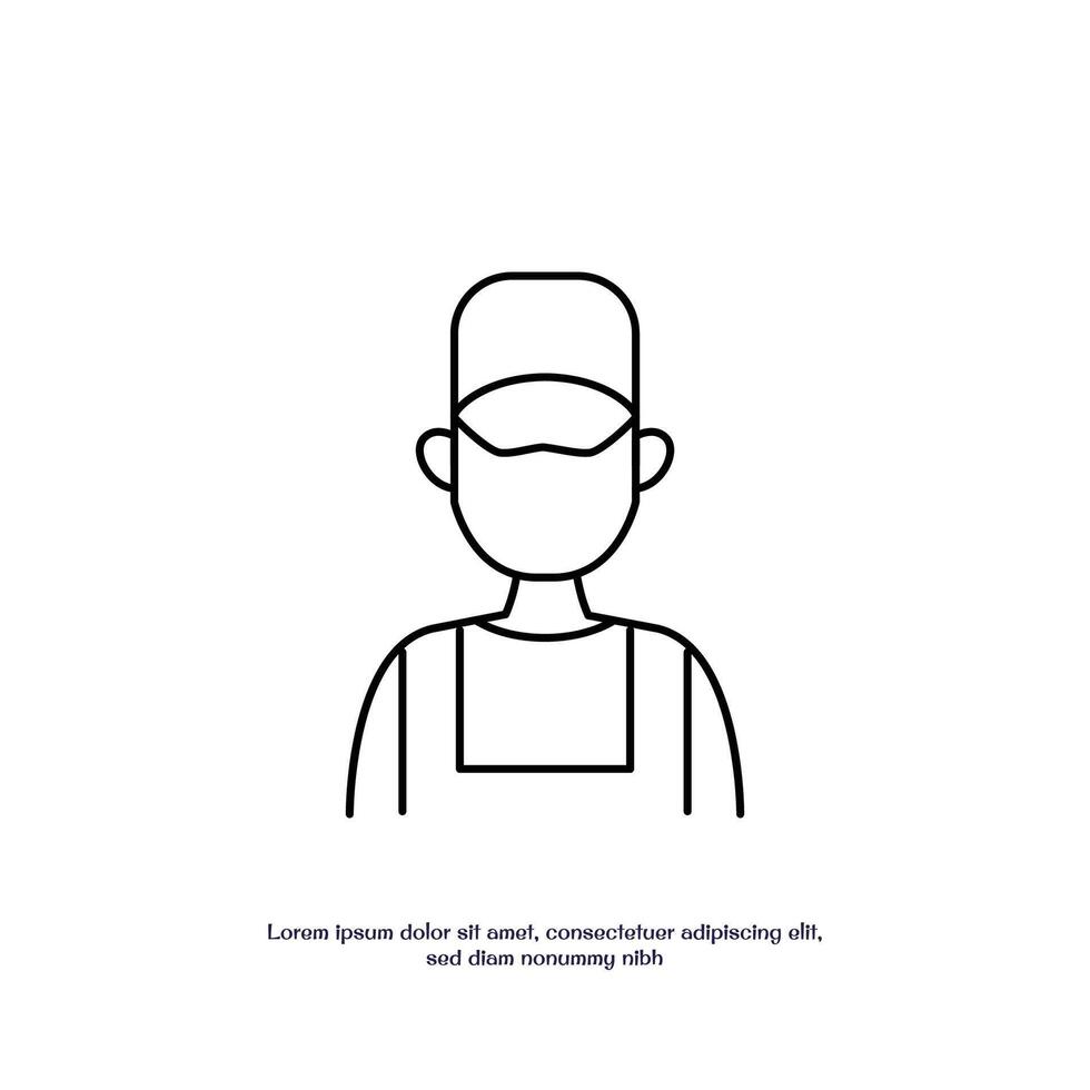 engineer or mechanic thin outline icon design good for web or mobile app vector