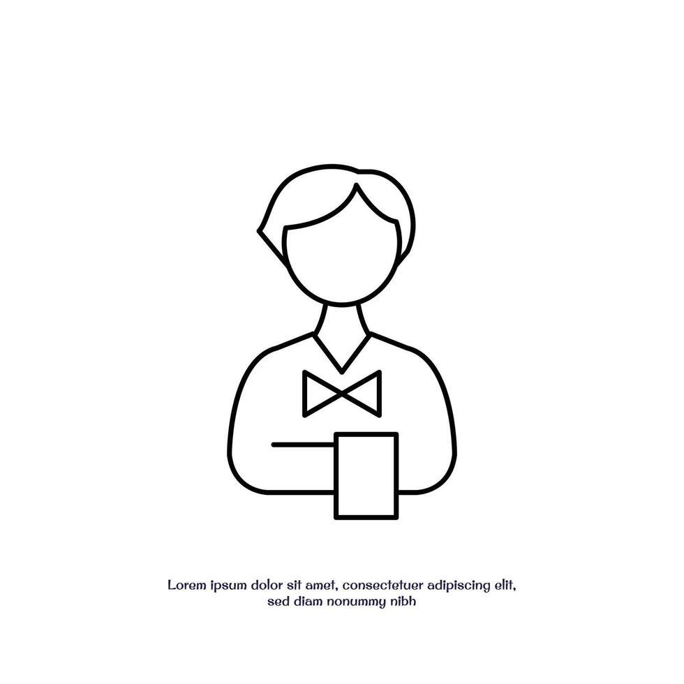 bartender thin outline icon design good for web or mobile app vector