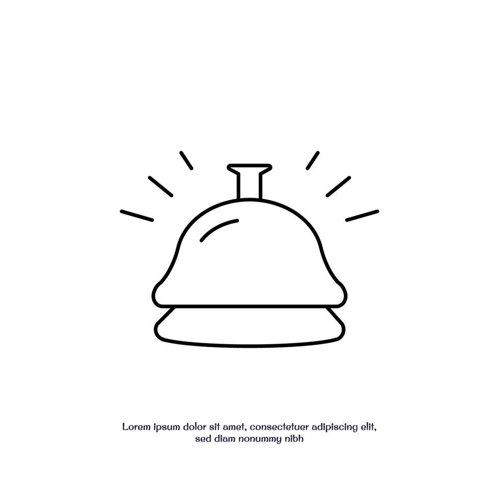 hotel bell thin outline icon design good for web or mobile app vector