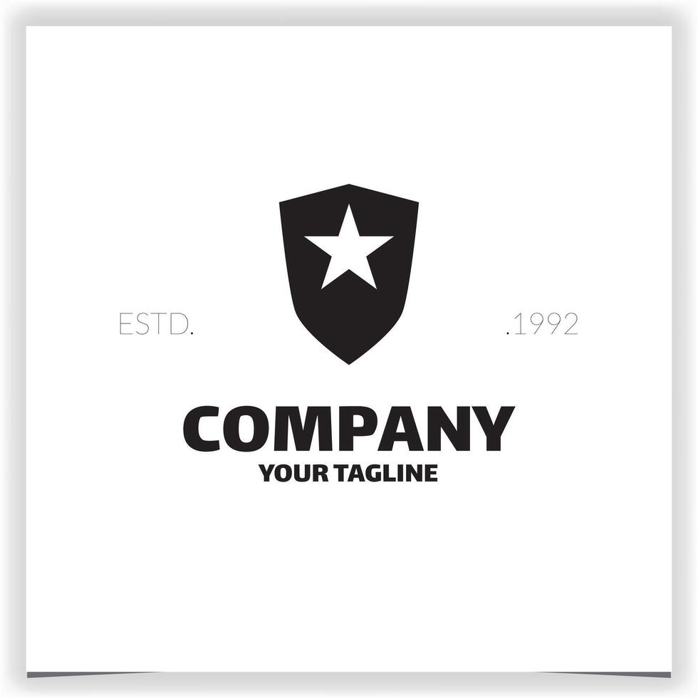 star logo inside the shield logo design design template vector