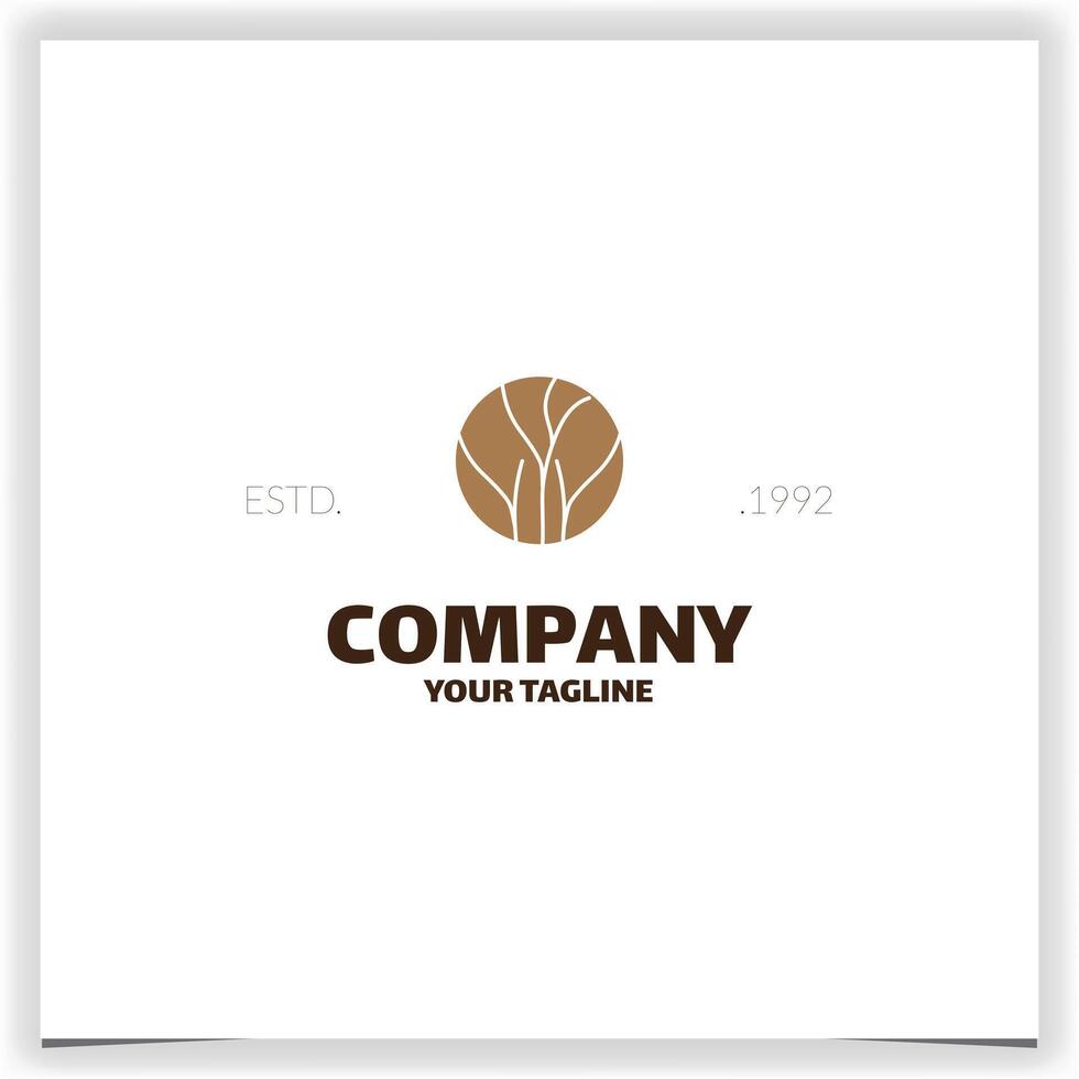 Abstract tree branch in circle logo design template vector
