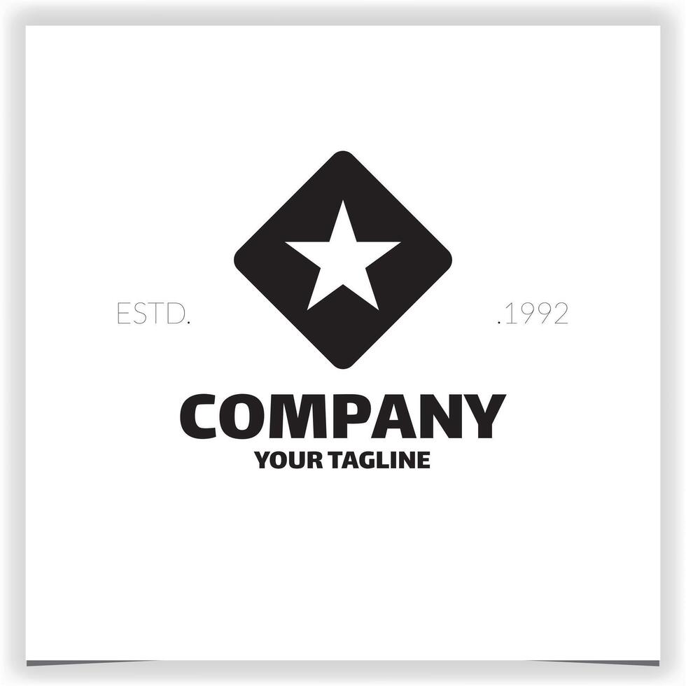 star logo inside the rectangle logo design design template vector