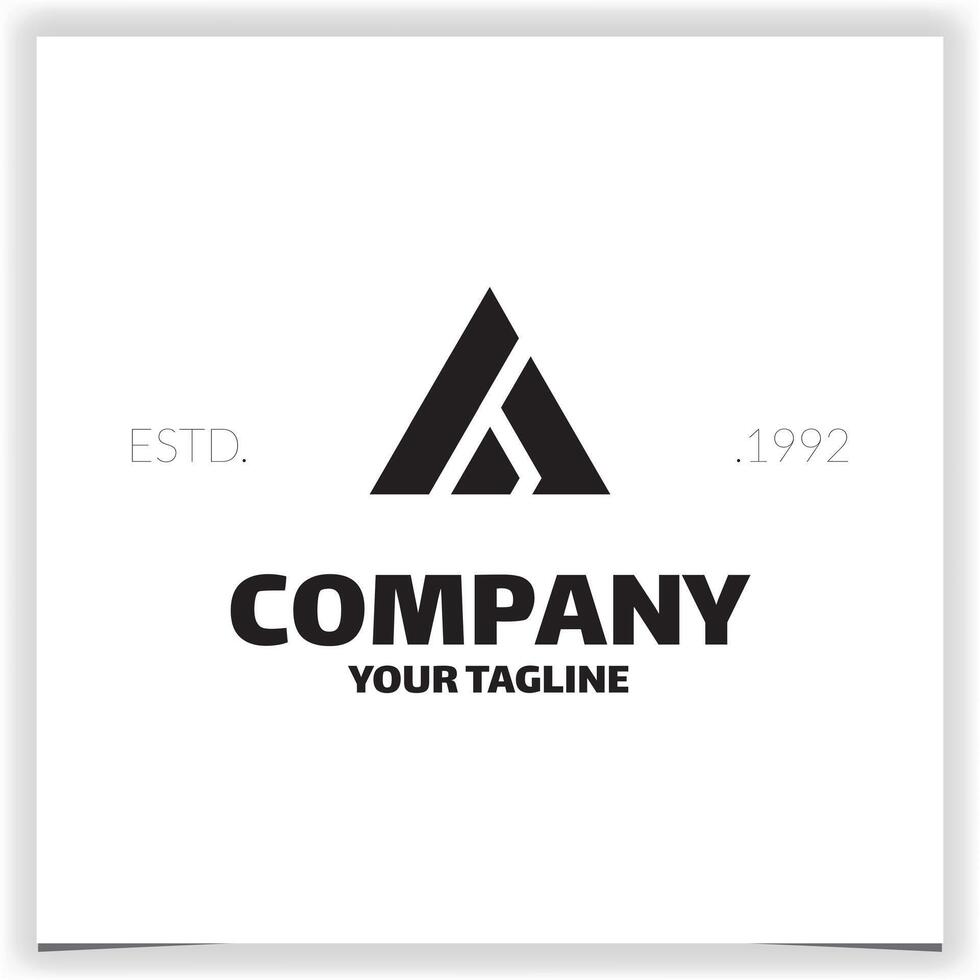 Letter AH triangle logo design design template vector