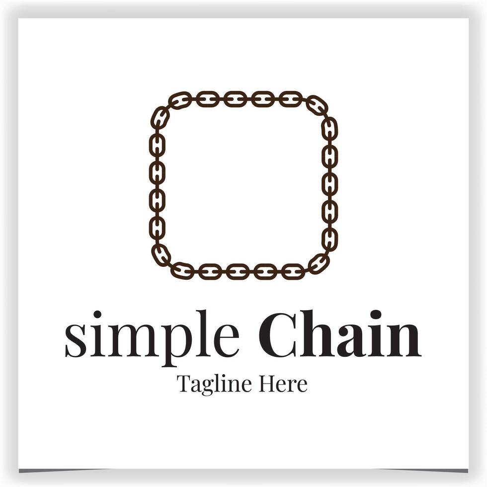square frame chain logo template design vector