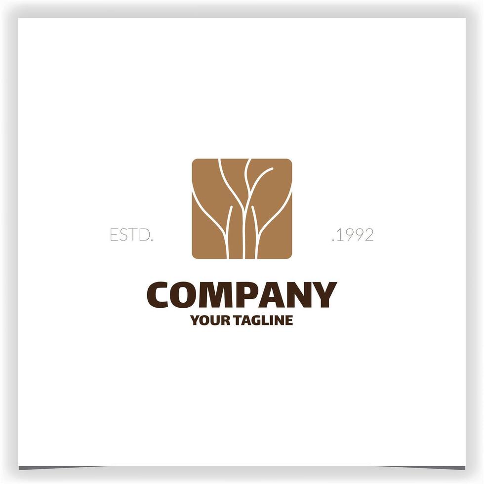 Abstract tree branch in square logo design template vector