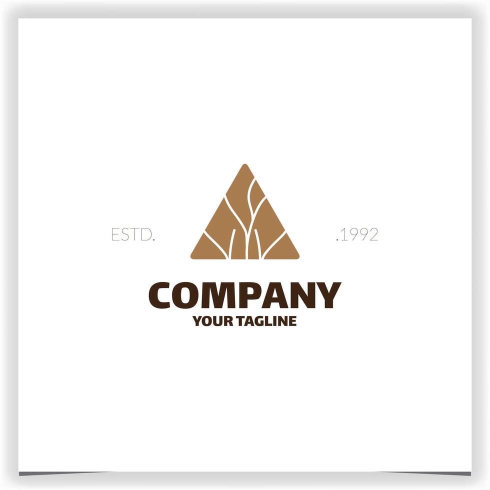 Abstract tree branch in triangle shape logo design template vector