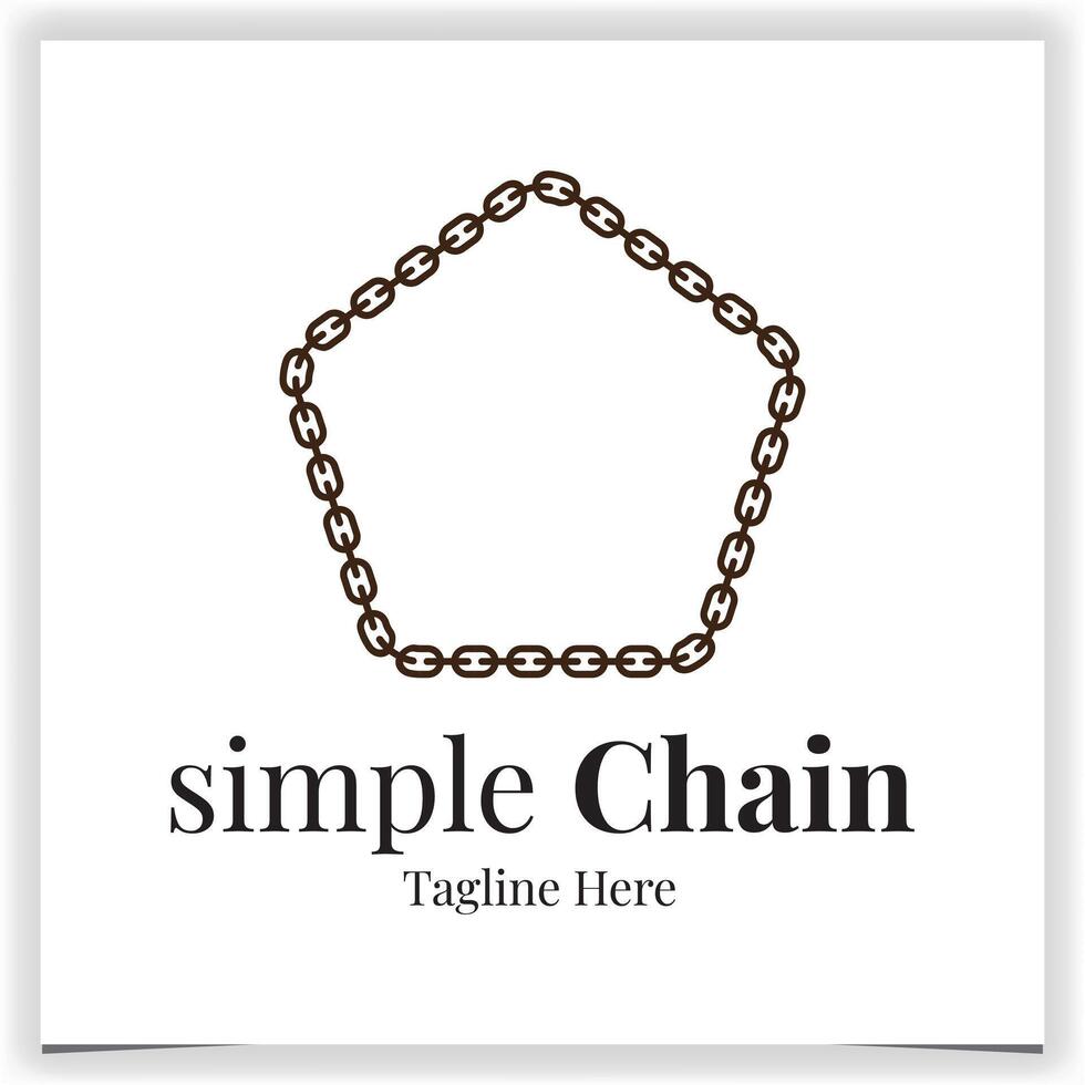 pentagonal frame chain logo template design vector