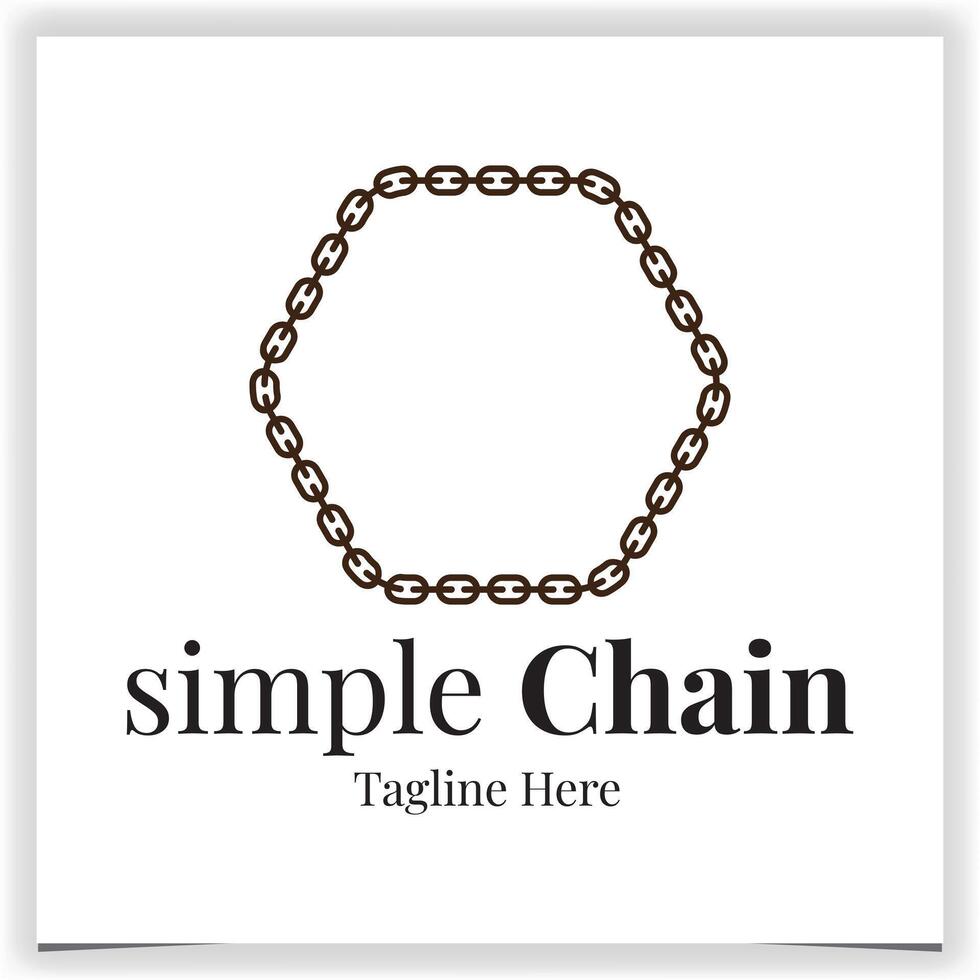 hexagon frame chain logo template design vector