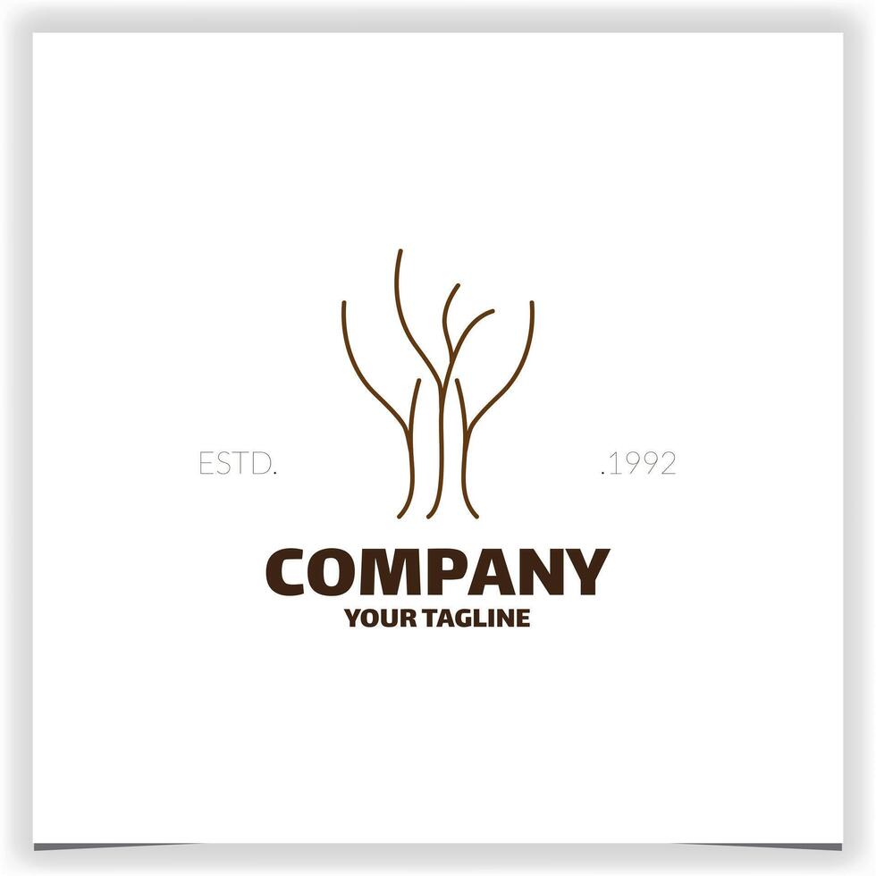 Abstract tree branch logo design template vector