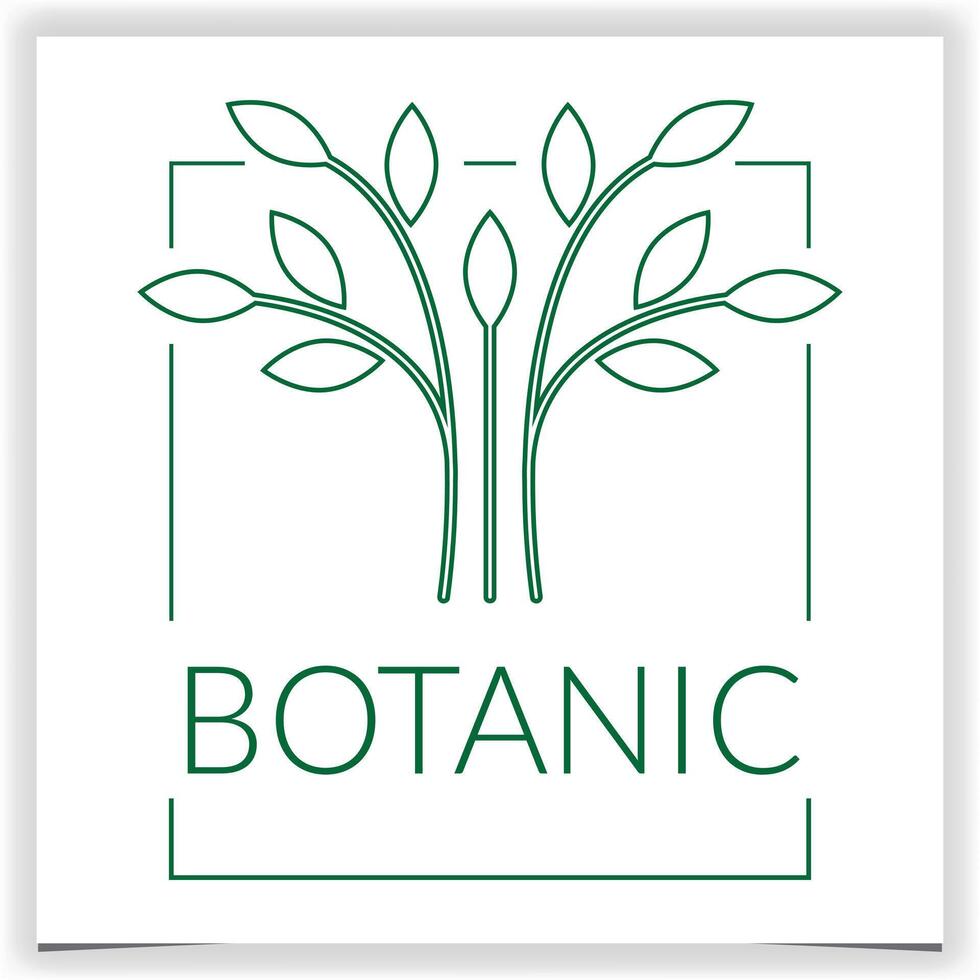 Floral Leaf Logo Design Template. Floral Frame Icon Line Art vector