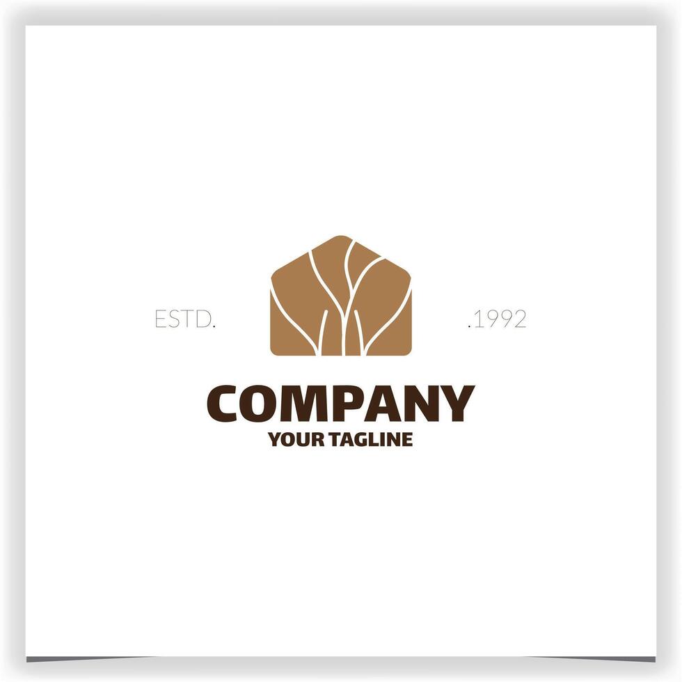 Abstract tree branch in home logo design template vector